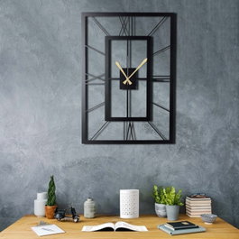 Wallity November XL Reloj de pared decorativo de metal Negro